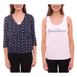 TOM TAILOR T-Shirt Set Damen Sommer-Shirt und Baumwoll-Top 21882004 Weiß/Blau