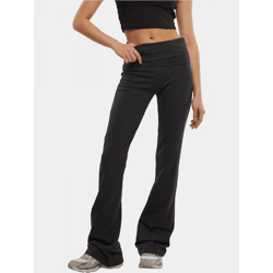 vielseitige DEF Damen Hose Stretch mit Baumwolle Schwarz