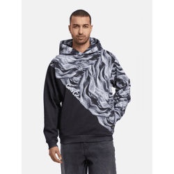 Soft Carlo Colucci Men's Hoodie with Ribbed Cuffs and Hood, Cotton, Black