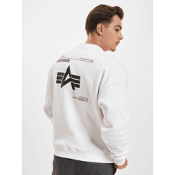 Soft Alpha Industries Men's Sweatshirt in White Cotton