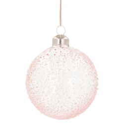 Weihnachtskugel Luxusglas gesprenkelt rosa 10 cm