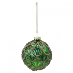 Wilko Weihnachtskugel Staude Glas grün 8 cm