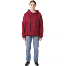 ZEGY Damen Hoodie schlichter Kapuzen-Pullover mit Kängurutasche Sweater 1077 Bordeaux-Rot