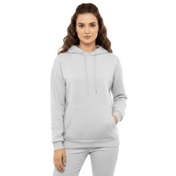 ZWILLINGSHERZ Hoodie Damen Sweat-Pullover Kapuzenpullover mit Tasche 46093-25 Grau