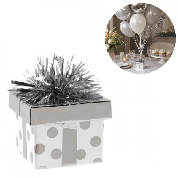 Ballongewicht Geschenk Silber 8 cm