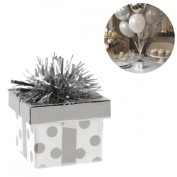 Ballongewicht Geschenk Silber 8 cm