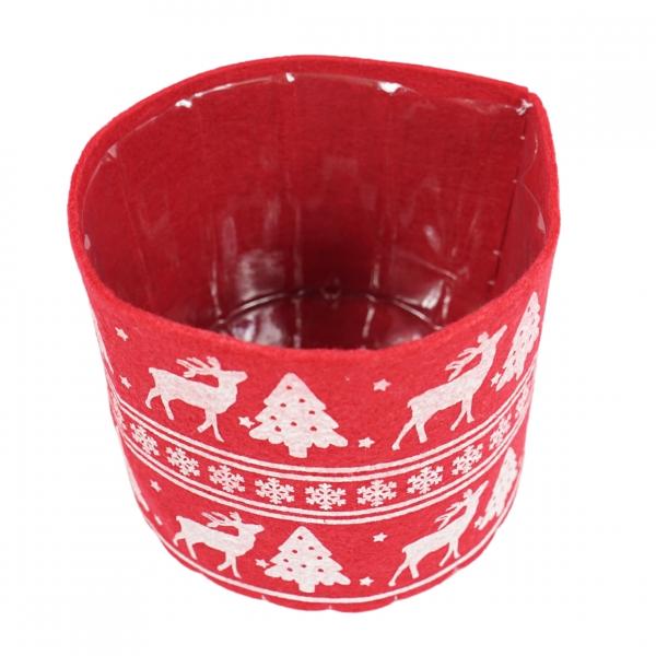 Blumentopf Weihnachten rot 14,5 cm