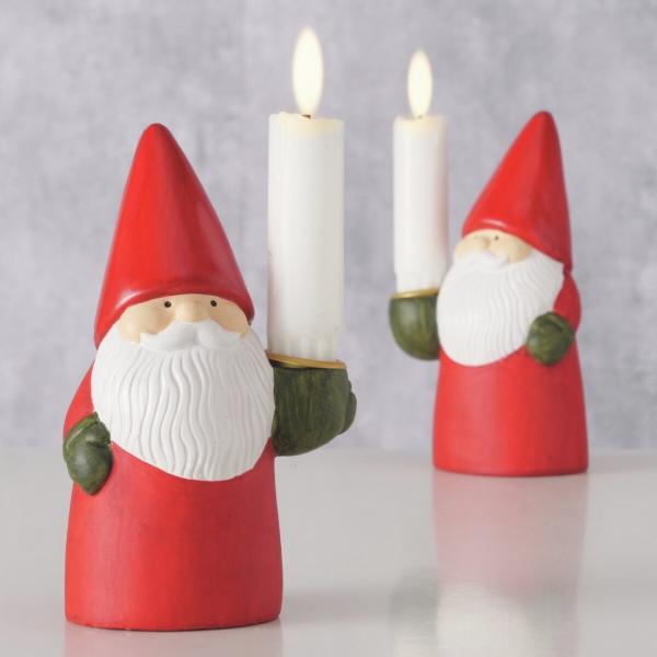 Boltze Santa Claus Candle Holder, 15 cm, 2 assorted