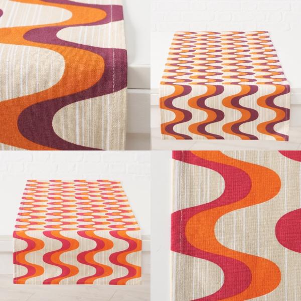 Boltze Tischläufer „Groovy“, 140 cm, 2er-Set, sortiert