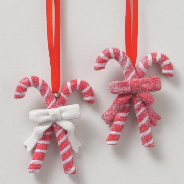 Boltze Weihnachtsanhänger „Candy Cane“, 6 cm, 2er-Set, sortiert
