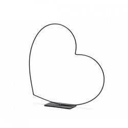 Dekoration Herz Rahmen liegend schwarz 30 cm