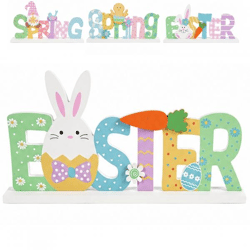 Figur „Ostern“ aus Holz, Pastellfarben, 32 cm, 4er-Set, sortiert