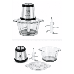 Food Processor / Zerkleinerer – 500 W – 3 L Glasbehälter – 4 Edelstahlklingen – 2 Geschwindigkeiten