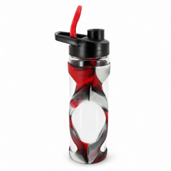 Green Canteen Trinkflasche mit Klappverschluss, Glas, rot/schwarz, 561 ml