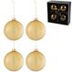 J-Line Weihnachtskugeln aus Glas, goldfarben, 10 cm, 4er-Set