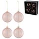 J-Line Weihnachtskugeln aus Glas, rosa, 10,5 cm, 4er-Set