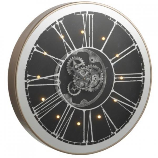 J-Line Uhr „Radar“ LED, silberfarben, 80 cm