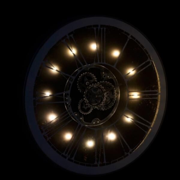 J-Line Uhr „Radar“ LED, silberfarben, 80 cm