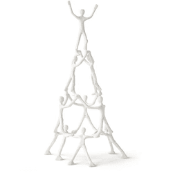 J-Line Skulptur Figur Pyramide weiß 74 cm