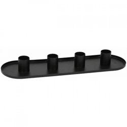 Kerzenleuchter oval schwarz 30 cm