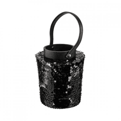 Laterne Lofty Glam Rund schwarz 21 cm