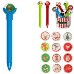 „Out of the Blue“-Kugelschreiber mit Springball, Weihnachten, 17 cm, sortiert