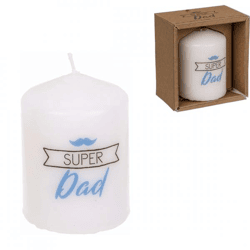 Out of the Blue Stumpenkerze „Super Dad“ 6 x 8 cm