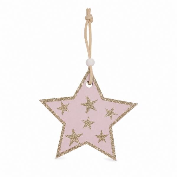 Out of the Blue Weihnachtsanhänger „Stern“, rosa/goldfarben, 8,5 cm
