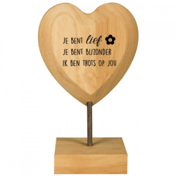 Paper Dreams Holzherz mit der Aufschrift „Du bist lieb“, 18 cm