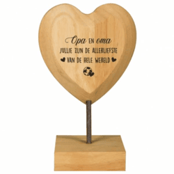 Paper Dreams Holzherz mit der Aufschrift „Opa und Oma“, 18 cm