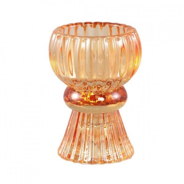 PTMD Teelichthalter, Kerzenhalter „Candidae“, orange, 7,5 cm