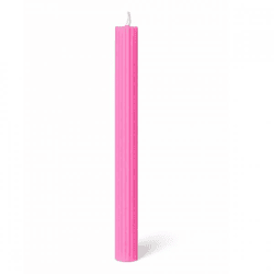 (R) Tischkerze Gerippt neon pink 2,2 x 24 cm