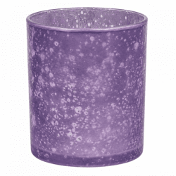 Teelichthalter aus Glas, violett, 10 cm