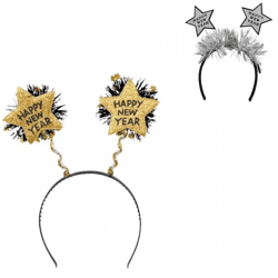 Tiara Happy New Year, Einheitsgröße, 2er-Set, sortiert