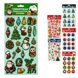 Weihnachtsaufkleber Bubble foam 6 sortiert