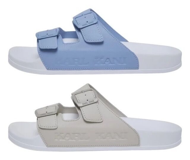 6,99 Pro Paar, Karl Kani Street Slide Beige, Blau | Restposten | B2B