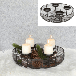 Adventskranz Streben rund, schwarz, ca. 37