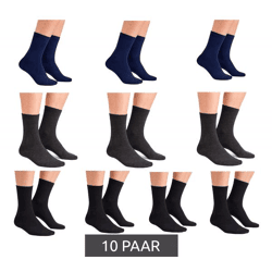 Breathable 10-Pair Set of CAPPUCCINO ITALIA Women's & Men's Bamboo Socks—Everyday Socks, Casual Socks—11685 Black/Dark Blue/Gray
