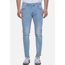 bequeme 2Y Premium Herren Jeans Skinny Fit Stretch Taschen mit Baumwolle Blau