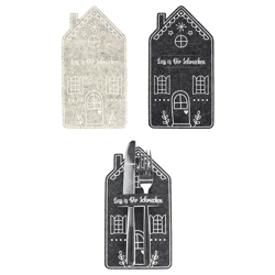 House-Shaped Cutlery Holder, Felt, 2-piece set, 23 cm H