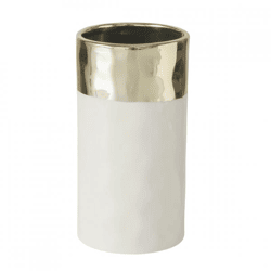 Boltze Vase „Rito“, weiß/goldfarben, 15 cm