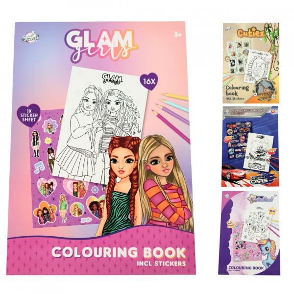 Craft Universe A5 Malbuch mit Aufklebern 4fach sortiert
