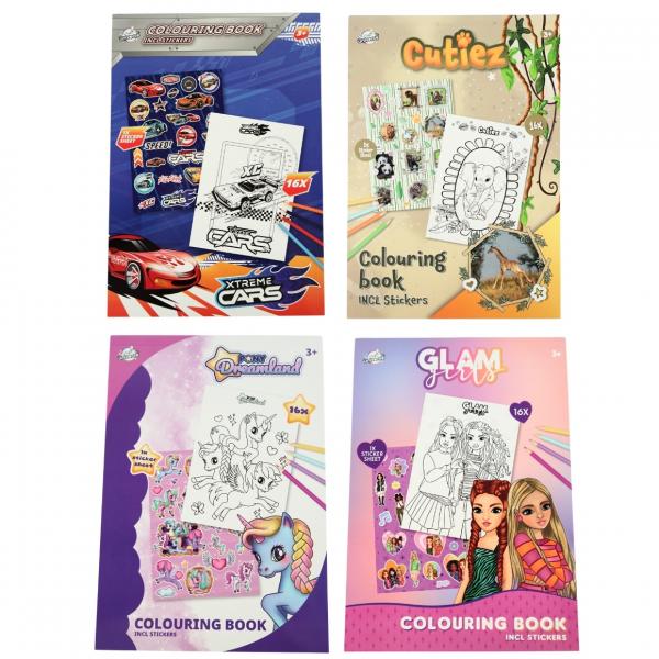 Craft Universe A5 Malbuch mit Aufklebern 4fach sortiert