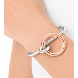 Edler Calvin Klein Clinc Damen-Armreif aus Edelstahl Arm- & Handgelenk-Schmuck Größe XS KJ9PPF2001 Silber/Rose-Gold