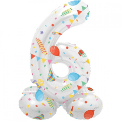 Folat foil balloon standing 6 Joyful party 41 cm