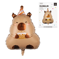 Folienballon Capybara Happy Birthday, ca. 50x68cm