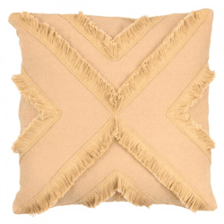 J-Line Cross Cushion, Sand-Colored, 40 x 40 cm