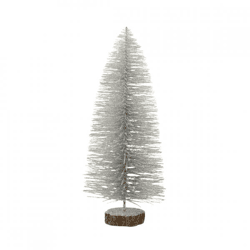 J-Line Weihnachtsbaum auf Sockel glitter silber 29 cm