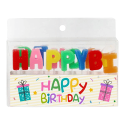 Kerze HAPPY BIRTHDAY, bunt, 13tlg, ca. 7cmH