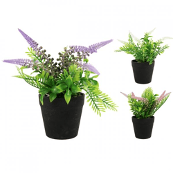 Kunstpflanze Lavendel im Topf 24 cm 3 Stück sortiert